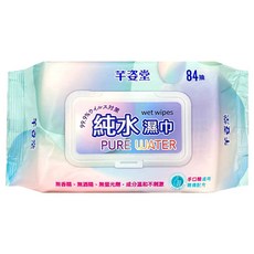 芊姿堂 親膚RO超純水濕紙巾(84抽) 濕巾 無香精 無添加 台灣製 手口臉適用, 1, 84抽, 10g