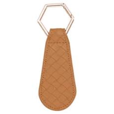 PU皮革編織紋磁性帽夾，適用於旅行太陽帽、背包、手袋、草帽等收納, 棕色