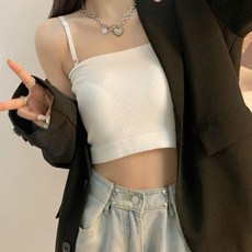 끈 데일리 오프숄더 여자크롭 여름 패션 5색 탑 크롭 탈부착 여성 나시