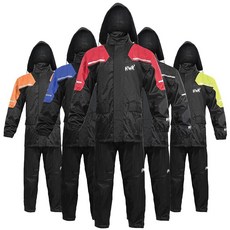 HWK 남성 여성용 오토바이 우비 투피스 방수 레인 기어 반사 재킷 바지 포함 사계절용 내후성 보호 라이딩 블랙 4XL 286282, XL, 레드