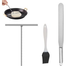 크레페 메이커 세트 3개 구성 스테인리스 스틸 20 x 12.5cm 35 2cm 16cm 논스틱 코팅 없음 및 팬케이크 제작용 일반 요리 베이킹용