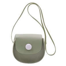 [ 947366 ] 여아용 귀여운 강아지 고양이 스몰 크로스바디 백 나비매듭 싱글 숄더백 핸드백 지갑 라운드 그린 원사이즈, 1개