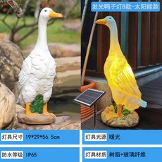 야외 동물 오리 모양 전기 370x430 C타입 LED 조경 장식 공원 정원 태양열, 1개