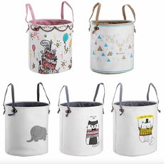 대용량 빨래보관함 버킷형 빨래바구니 햄퍼 30L