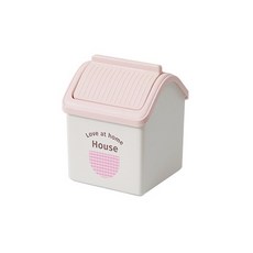 미소데이샵 파스텔 미니 휴지통 데스크 책상 쓰레기통, 핑크