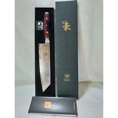 Yaxell 超豪SG2頂級鋼材 161層大馬士革式 8吋 Kiritsuki劍形主廚刀，多用途劍形刀，鋒利耐用, 1個, 161層紅柄