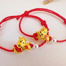 儒家寶寶 純金9999 彩繪福馬編織手繩, 1個, 0.045錢