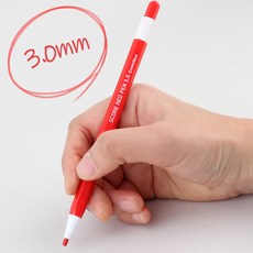 만점 채점펜/3.0mm 빨간색 채점용 노크식 샤프식 색연필 펜, 1개, 1색