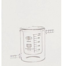 立騰玻璃 雙層冷水槽 實驗器材 透明耐用, 100ml