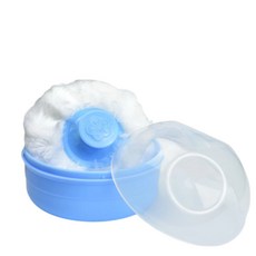 痱子粉盒 嬰兒用品, 1個, 愛寶藍爽身粉撲盒
