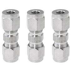 [ 1074584 ] 맥스모랄 외부 지름 0.6cm(1/4인치) 304 스테인리스 스틸 압축 피팅 3개 오일 워터 가스 라인 연결용 이중 페룰 포함, [ 1074584 ] 맥스모랄 외부 지름 0.6cm(1