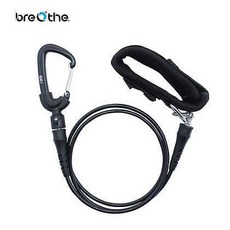 BREATHE 自由潛水安全繩/下潛繩 魔鬼氈式快卸, 黑