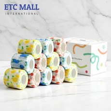이티씨몰 자가점착 밴드 5cm 압박붕대 패턴 후르츠 3종 체리 블루베리 레몬 10+2, 1세트