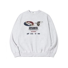 이스케이프프롬 [광복절 기념] 인디펜던스 데이 ESCF 로고 콜라주 프린트 맨투맨 화이트 멜란지