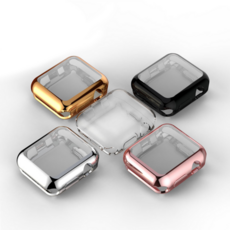 애플워치호환 6 5 4 3 SE 세대 TPU 투명 풀커버 케이스, 애플워치 2/3 공용(42mm) - 블랙, 1개