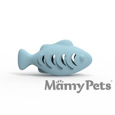 【超快嚴選】貓咪解悶魚型玩伴飼料漏食盒 寵物益智漏食飼料盒 寵物漏食球 寵物磨牙 貓狗玩具 漏食玩具 寵物益智遊戲, 靜謐藍, 1個