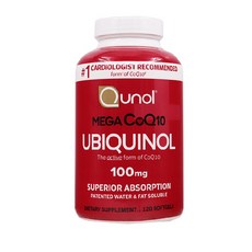 Qunol 메가 코큐텐 유비퀴놀 100mg 소프트젤 에너지 생성 영양제, 1세트, 120회분