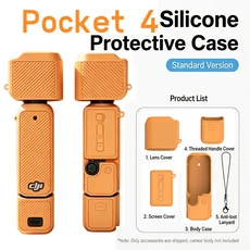 포켓 4 실리콘 커버 보호 케이스 렌즈 DJI 액세서리용 스크래치 방지 슬리브 그립 ﻿, 01 For Pocket 4, 13 Without Base