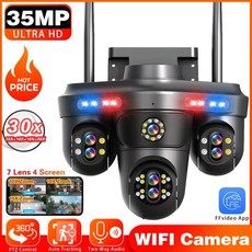 배 줌 세븐 렌즈 와이파이 카메라 야외 자동 추적 보안 보호 비디오 감시 앱, C. AU 플러그, 3. 35MP NO TF Card