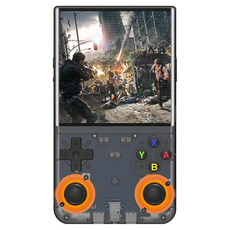 MMQ R36 울트라 휴대용 레트로 게임기 64GB, 블랙