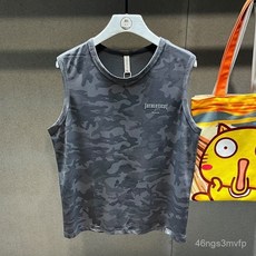 150公斤 大尺碼男裝 2025新款夏季圓領薄款迷彩冰絲背心男速幹透氣涼感大碼寬鬆運動健身印花無袖T恤