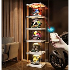 헬멧 진열장 오토바이 진열 보관함 피규어 전시용 정리용 리모컨 조명 1단계 3칸, 리모컨 조명 1단계 4칸