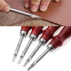 DIY가죽공예공구 엣지 베베러 손피할기 가장자리 칼 4PCS ﻿SET