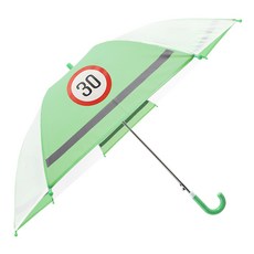 투명 반사우산 55cm 어린이 안전우산 교통 안전 속도제한 디자인 그린