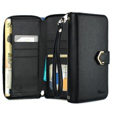 닉쏘 페플 지퍼 수납 지갑형 다이어리 휴대폰 케이스 + 스트랩