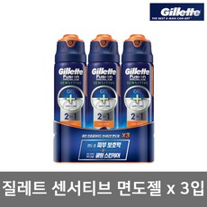 질레트 퓨전 프로글라이드 센서티브 2 in 1 퓨어스포츠 쉐이빙 젤, 170g, 3개