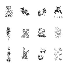 케이엠 타투 스티커 셀프 인스턴트 헤나 문신, 1세트, 타투색 3번