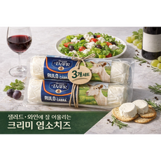 [스페인 직수입] 엘파스토르 염소치즈 플레인 롤치즈 110g 3개 세트 / 샐러드 와인용 크리미 고트치즈, 1세트, 330g