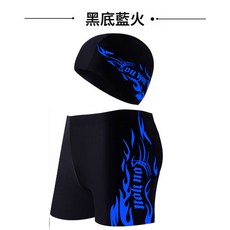 男士加肥大碼平角泳褲成人火焰款速乾游泳褲套裝