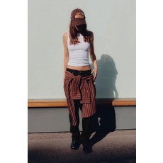 ZARA 리브드 탑 - 그레이 505121095