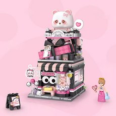 LOZ 나노블럭 미니블럭 조립블럭 동물 캐릭터 블럭장난감 피규어 만들기 하트팬더 선물가게, 1개