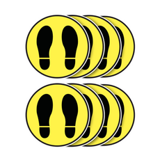 논슬립 두꺼운 실내실외 공용 발바닥 발모양 미끄럼방지 바닥스티커 방수PVC 스티커 8개입 (4개입 2세트), 옐로우/블랙