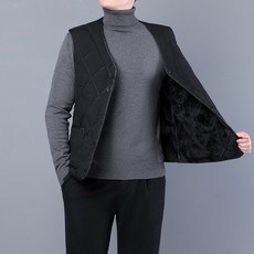 내피 방한 조끼 위한 남성용 가 누빔 중장층 겨울 따뜻한 벨벳 아빠를 대형 안감 면