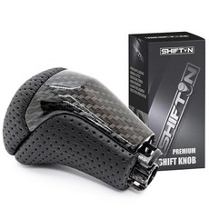 SHIFTIN 애프터마켓 토요타 하이랜더 2014-2019용 교체용 기어 시프트 노브 시프터 | 토요타 타코마 2016-2023에 적합(블랙 가죽/탄소 섬유 패턴), 블랙 가죽 / 탄소 섬유 패턴