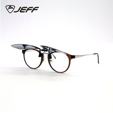 제프 편광 덮경 클립온 선글라스, 브라운/중, 1개