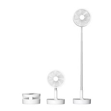 可折疊伸縮桌面落地兩用風扇，大容量電池超長續航，多檔風速調節，低噪音可拆卸清洗, White, P11