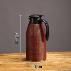 保溫壺 竹編熱水壺家用復古暖水壺玻璃內膽老式開水瓶茶室保溫瓶精編暖壺, 碳化扣絲保溫壺750ML, 1個