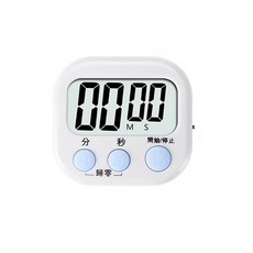 電子計時器 廚房計時器 正負倒計時 鬧鐘計時器 馬卡龍色 多功能記時器, 1個, 白色