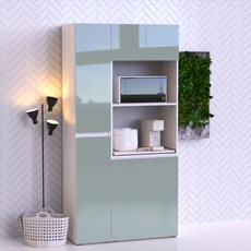 방친구 비오르 900 세트 틈새장과 수납장 렌지대 식탁, 1단, 그린