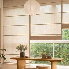 일본로만쉐이드린넨커튼 암막 포인트 블라인드 커텐 라이트 브라운