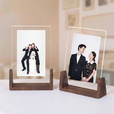 블리스 인테리어 액자 포토 프레임 스탠드 액자 6 7인치 겸용, 1개, 브라운