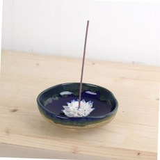 도자기 파란 접시 연꽃 홀더 향꽂이 거실 인테리어 장식 소품 거실장식 명상용품