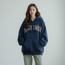 남녀공용 빅사이즈 얇은기모 집업 후드티