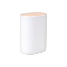 簡約風木質頂蓋多功能收納盒 桌面整理收納架 牙刷牙膏收納盒, 白色, 1個