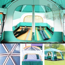 참깨샵 10인용 스카이뷰 거실형 텐트 그린 대형텐트