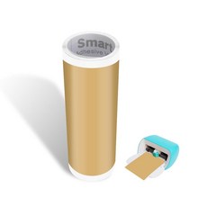 KUBOM 광택 영구 비닐 롤 - 24.5 x 305.8cm(9.5 x 120인치) 영구 비닐 커팅 매트 없음 조이 머신 카메오 커터 표지판 공예 다이 커터 홈 데코용, 골든, 5.5x120in/14x305cm